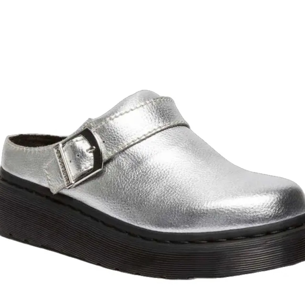 Dr. Martens Laketen Slingback Silver Mules